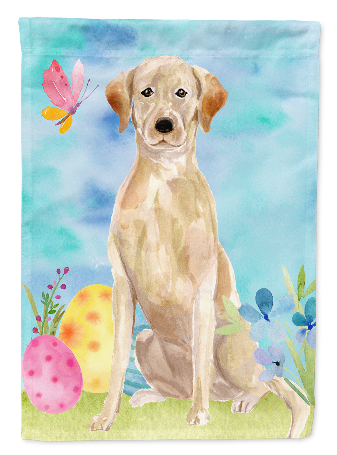 Yellow Labrador Easter Flag Canvas House Size BB9611CHF  the-store.com.