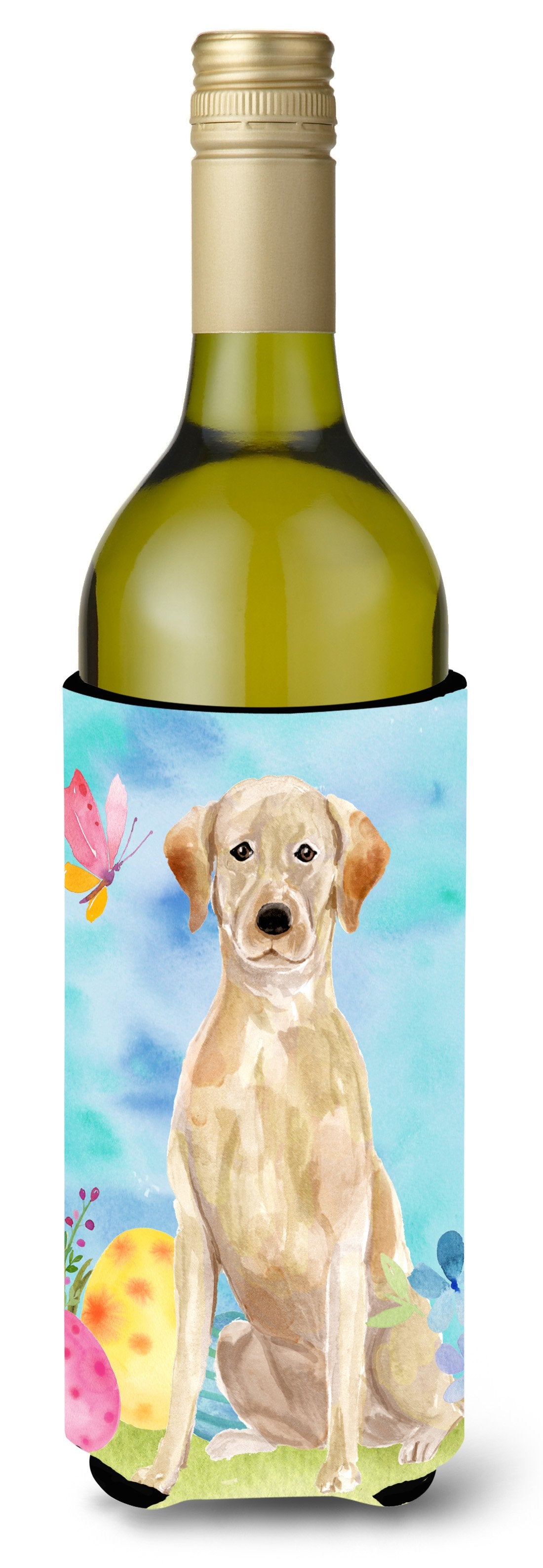 Yellow Labrador Easter Wine Bottle Beverge Insulator Hugger by Caroline&#39;s Treasures