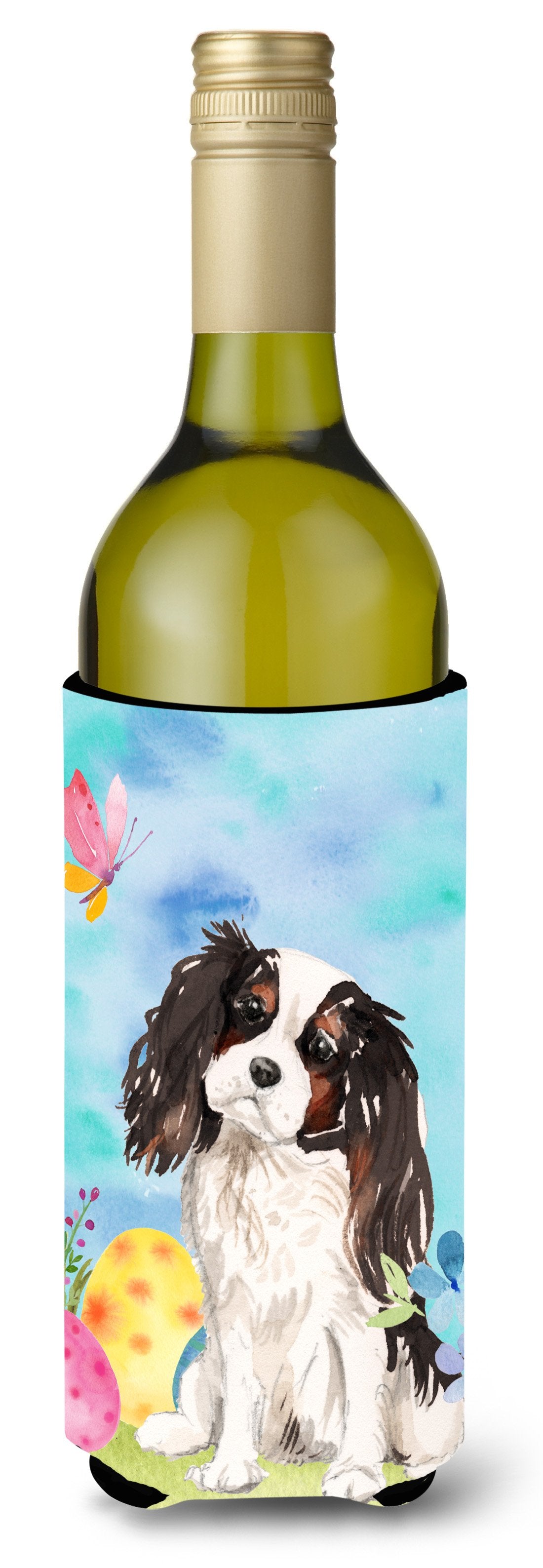 Tricolor Cavalier Spaniel Easter Wine Bottle Beverge Insulator Hugger BB9612LITERK by Caroline&#39;s Treasures