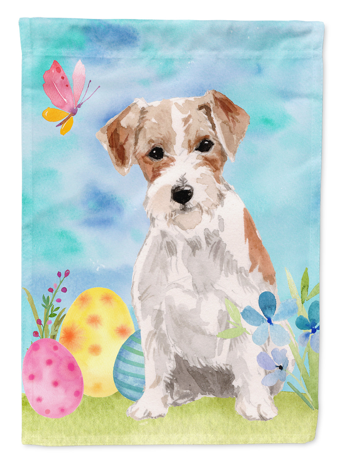 Wire Hair Jack Russell Easter Flag Canvas House Size BB9613CHF  the-store.com.