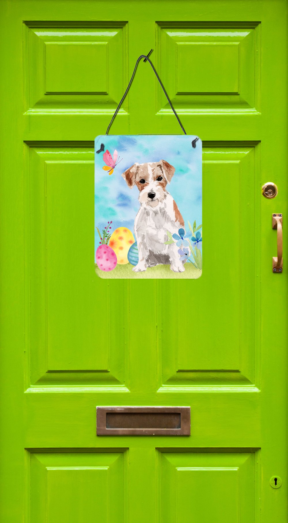 Wire Hair Jack Russell Easter Wall or Door Hanging Prints BB9613DS1216 by Caroline's Treasures
