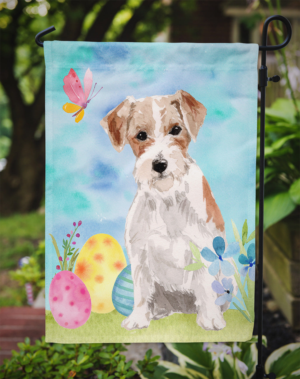 Wire Hair Jack Russell Easter Flag Garden Size BB9613GF