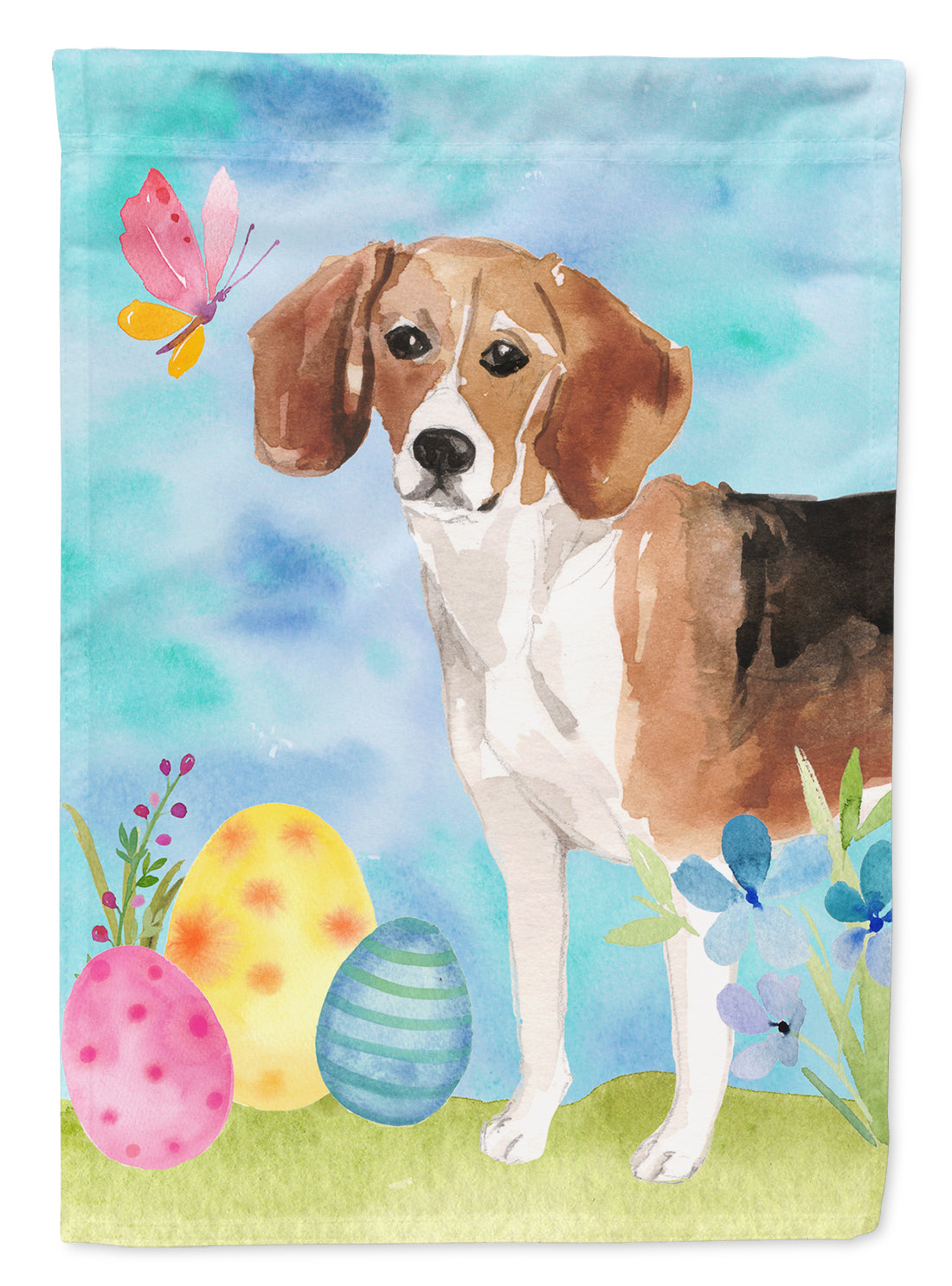 Beagle Easter Flag Canvas House Size