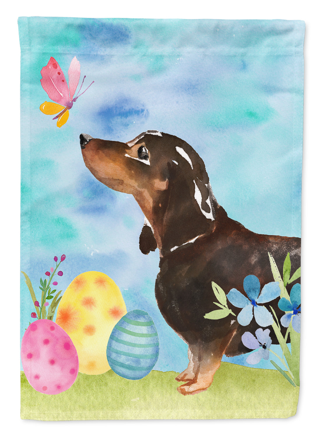 Black and Tan Dachshund Easter Flag Canvas House Size BB9615CHF