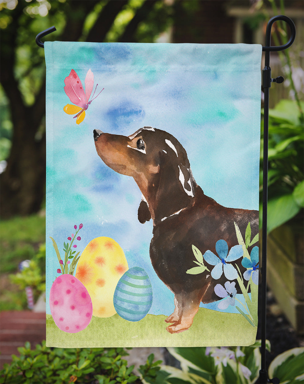 Black and Tan Dachshund Easter Flag Garden Size BB9615GF  the-store.com.