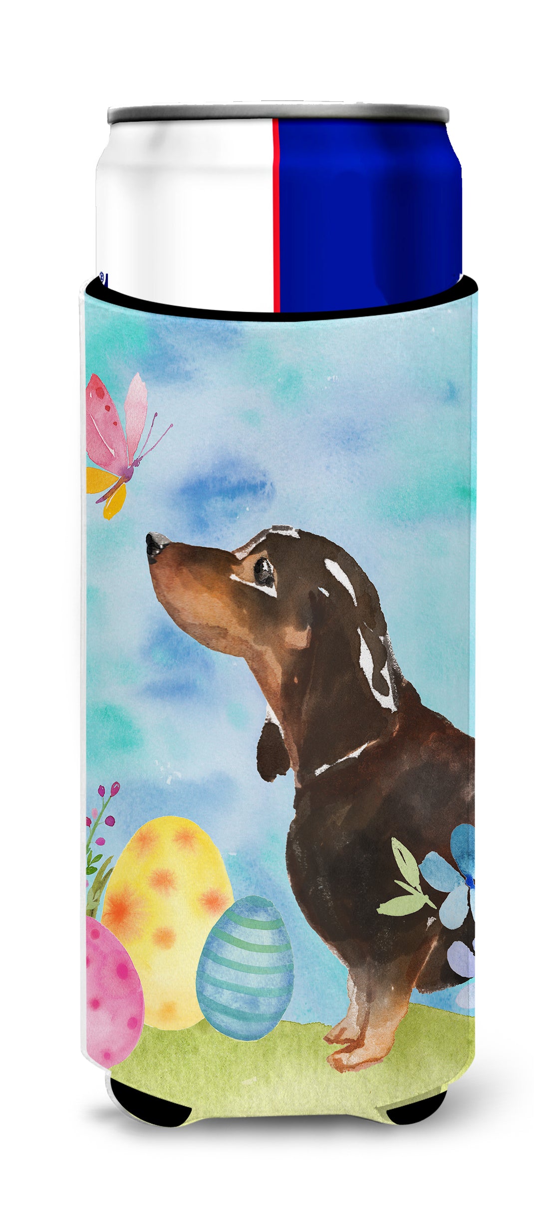 Black and Tan Dachshund Easter  Ultra Hugger for slim cans BB9615MUK