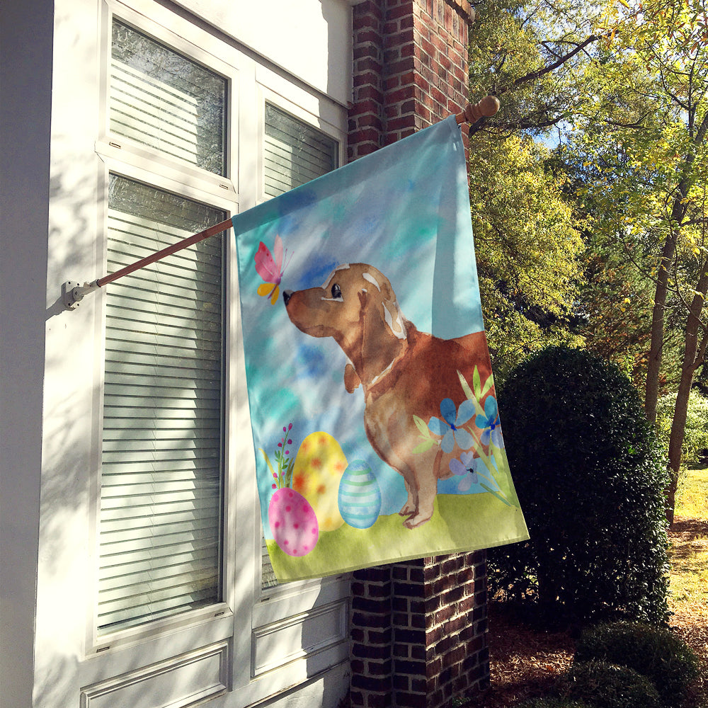 Red Tan Dachshund Easter Flag Canvas House Size BB9616CHF