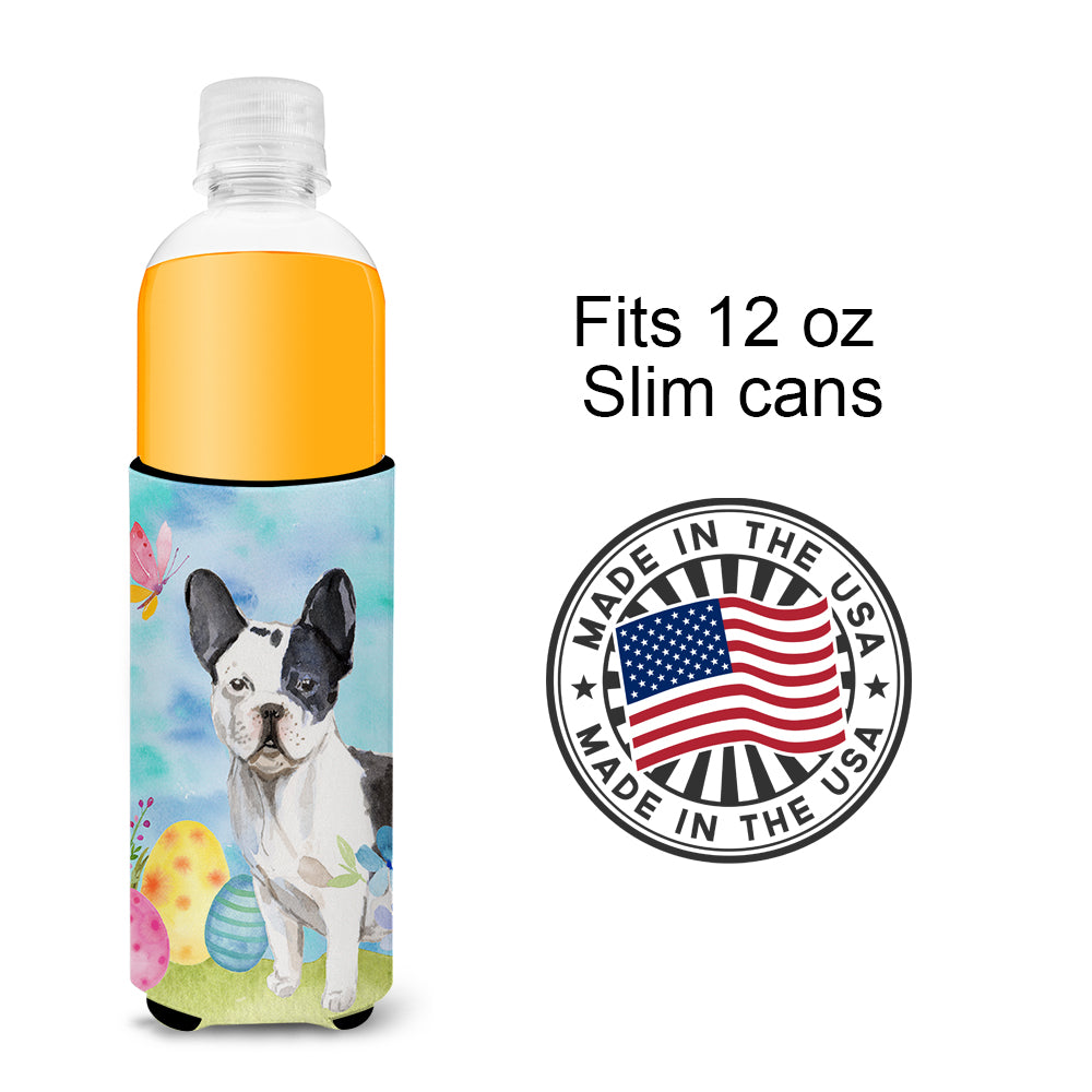 Black White French Bulldog Easter  Ultra Hugger for slim cans BB9617MUK