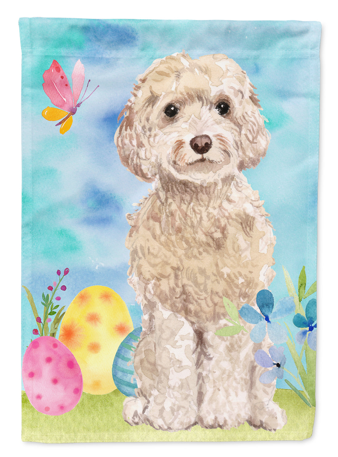 Champagne Cockapoo Easter Flag Canvas House Size BB9620CHF  the-store.com.