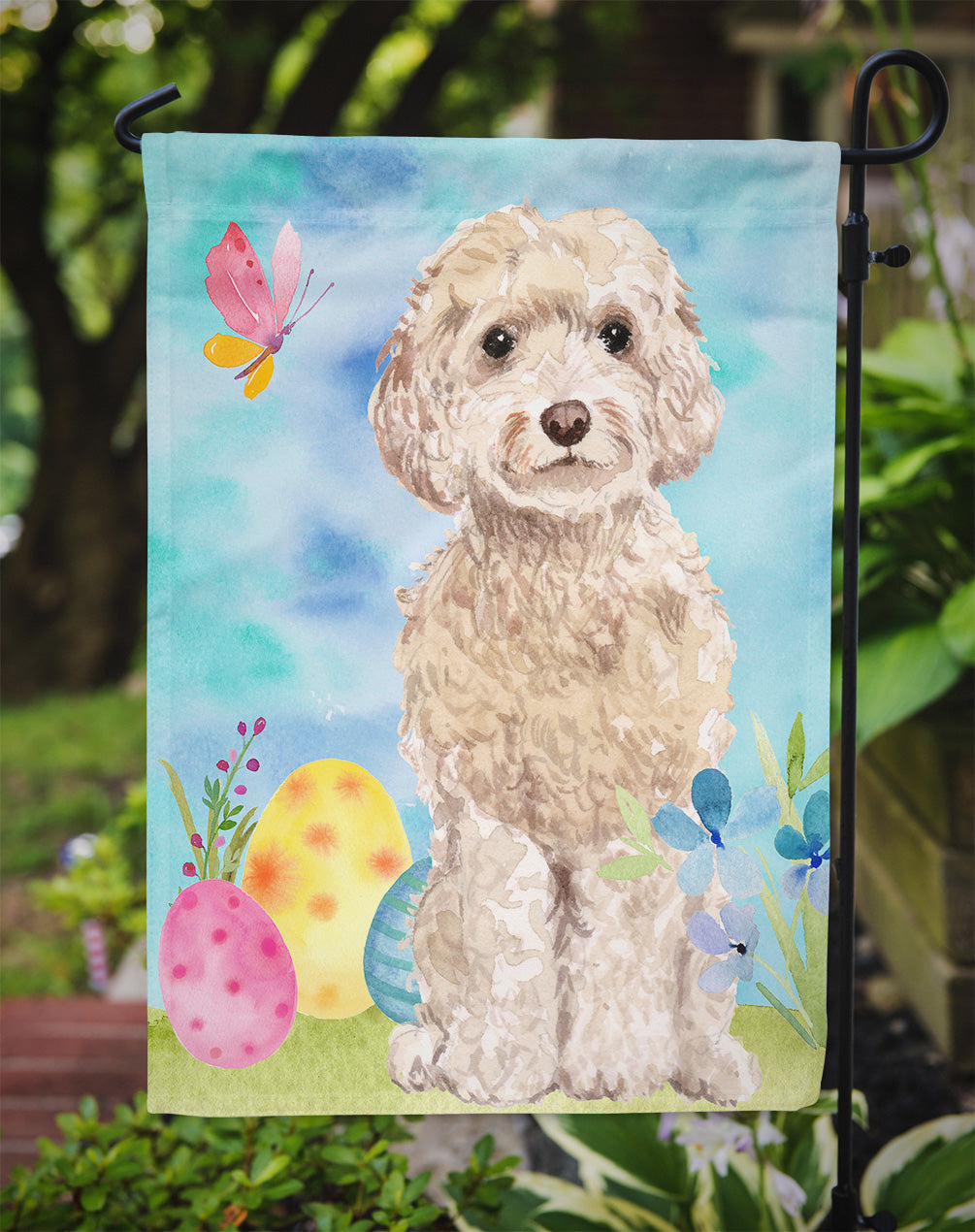 Champagne Cockapoo Easter Flag Garden Size BB9620GF