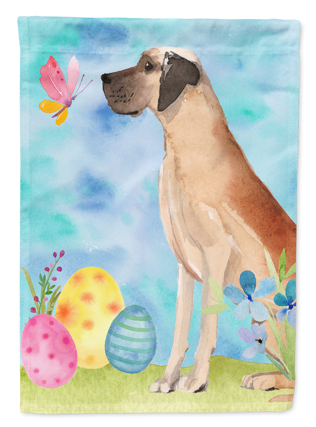 Fawn Natural Great Dane Easter Flag Canvas House Size BB9628CHF