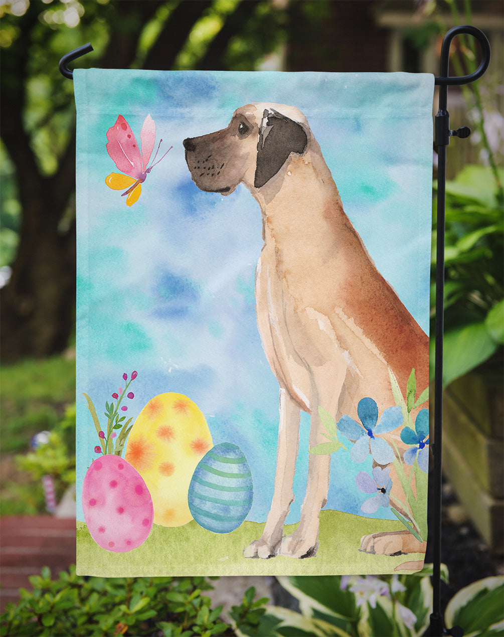 Fawn Natural Great Dane Easter Flag Garden Size BB9628GF  the-store.com.