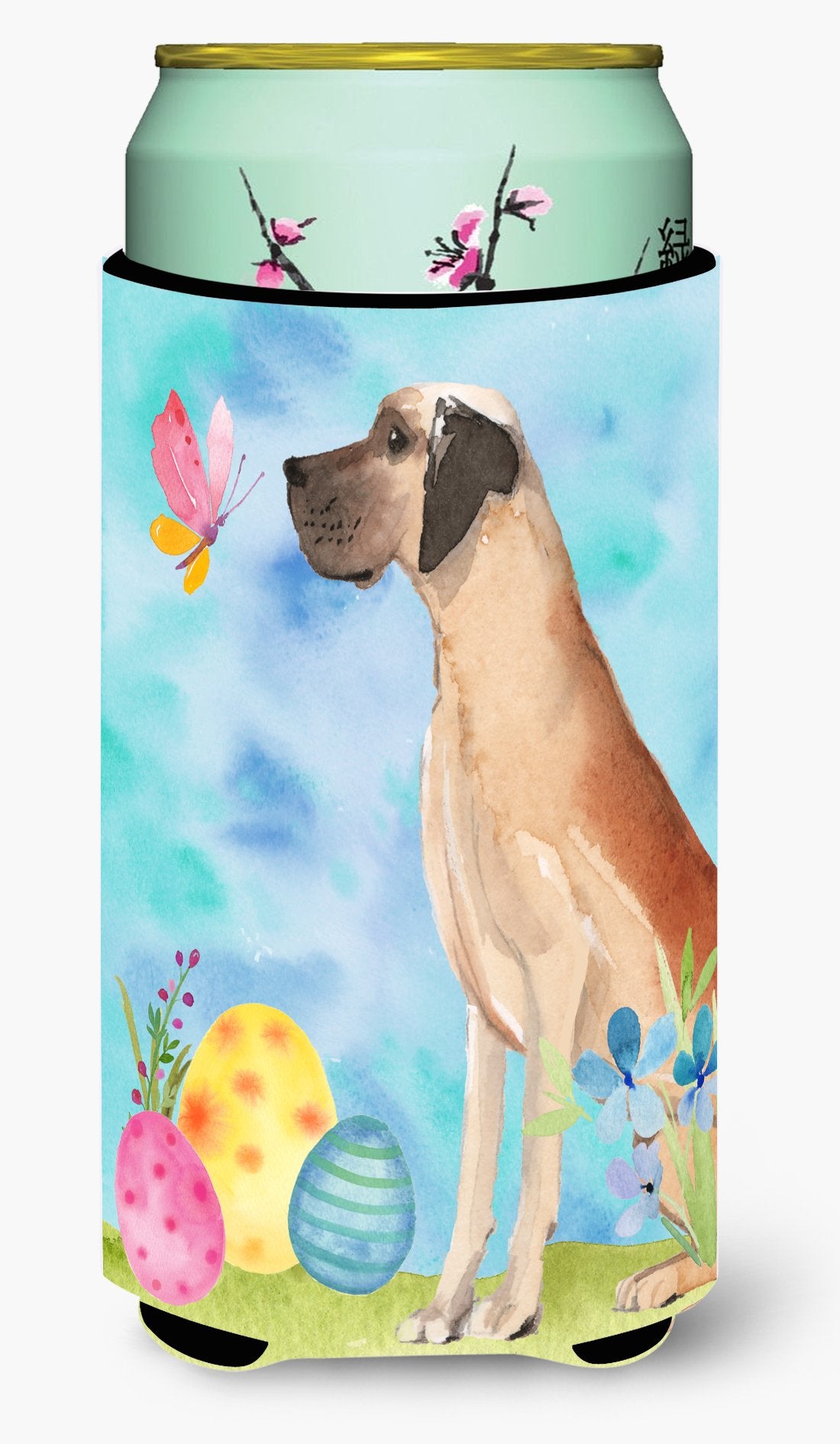 Fawn Natural Great Dane Easter Tall Boy Beverage Insulator Hugger BB9628TBC by Caroline&#39;s Treasures