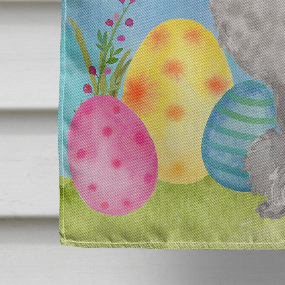 Grey Standard Poodle Easter Flag Canvas House Size BB9629CHF