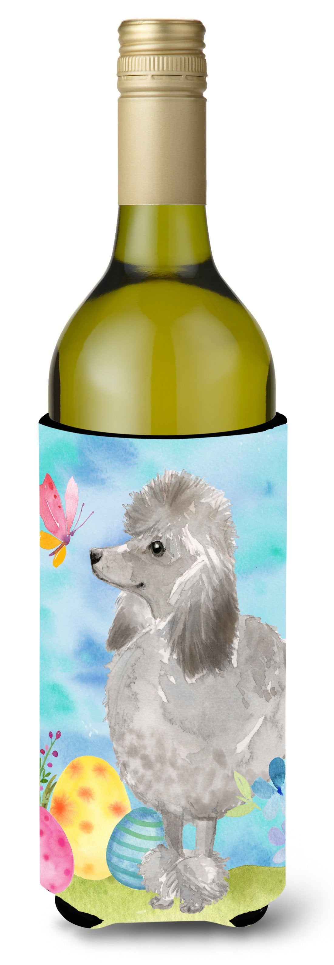 Grey Standard Poodle Easter Wine Bottle Beverge Insulator Hugger BB9629LITERK by Caroline&#39;s Treasures