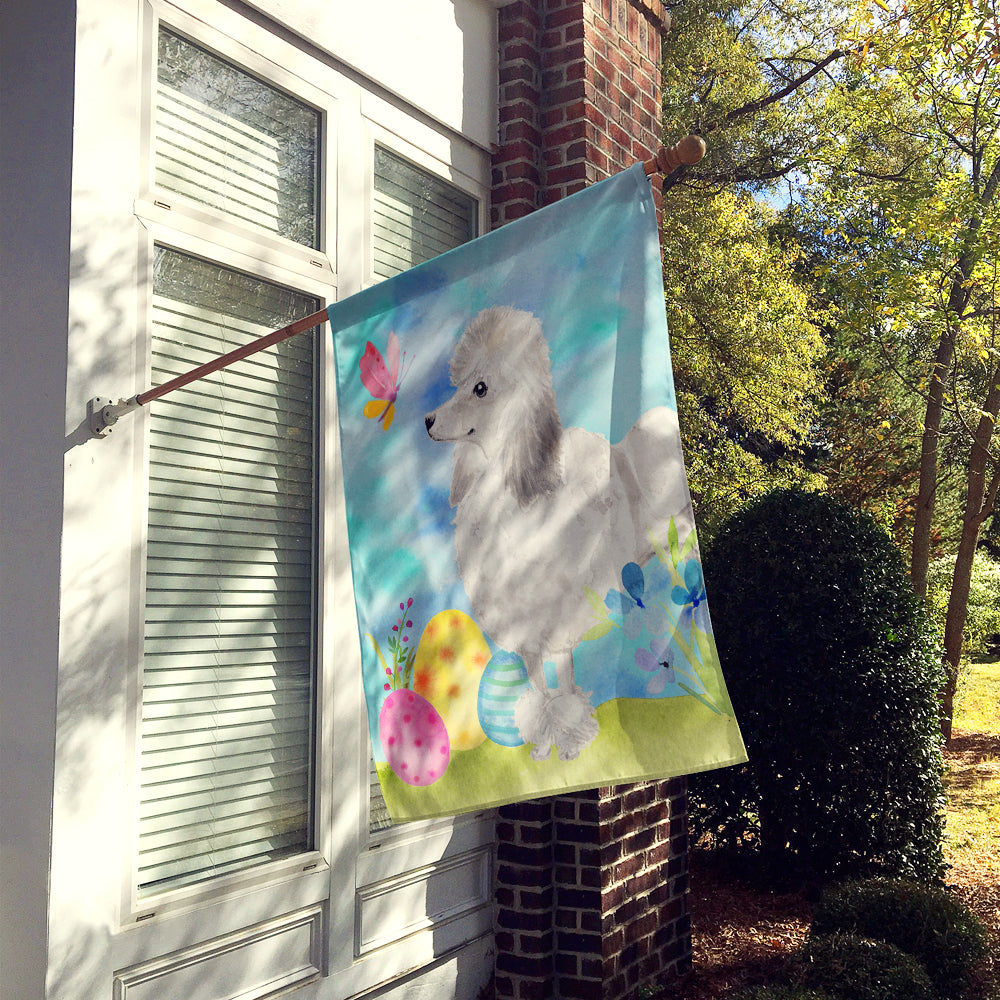 White Standard Poodle Easter Flag Canvas House Size BB9630CHF