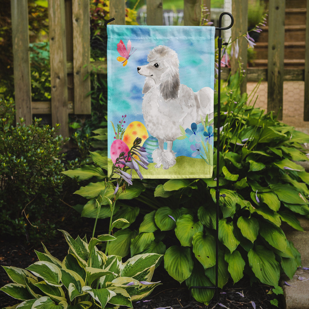White Standard Poodle Easter Flag Garden Size BB9630GF  the-store.com.