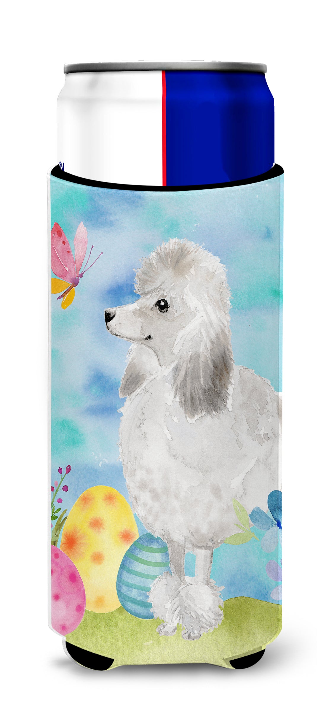 White Standard Poodle Easter  Ultra Hugger for slim cans BB9630MUK  the-store.com.