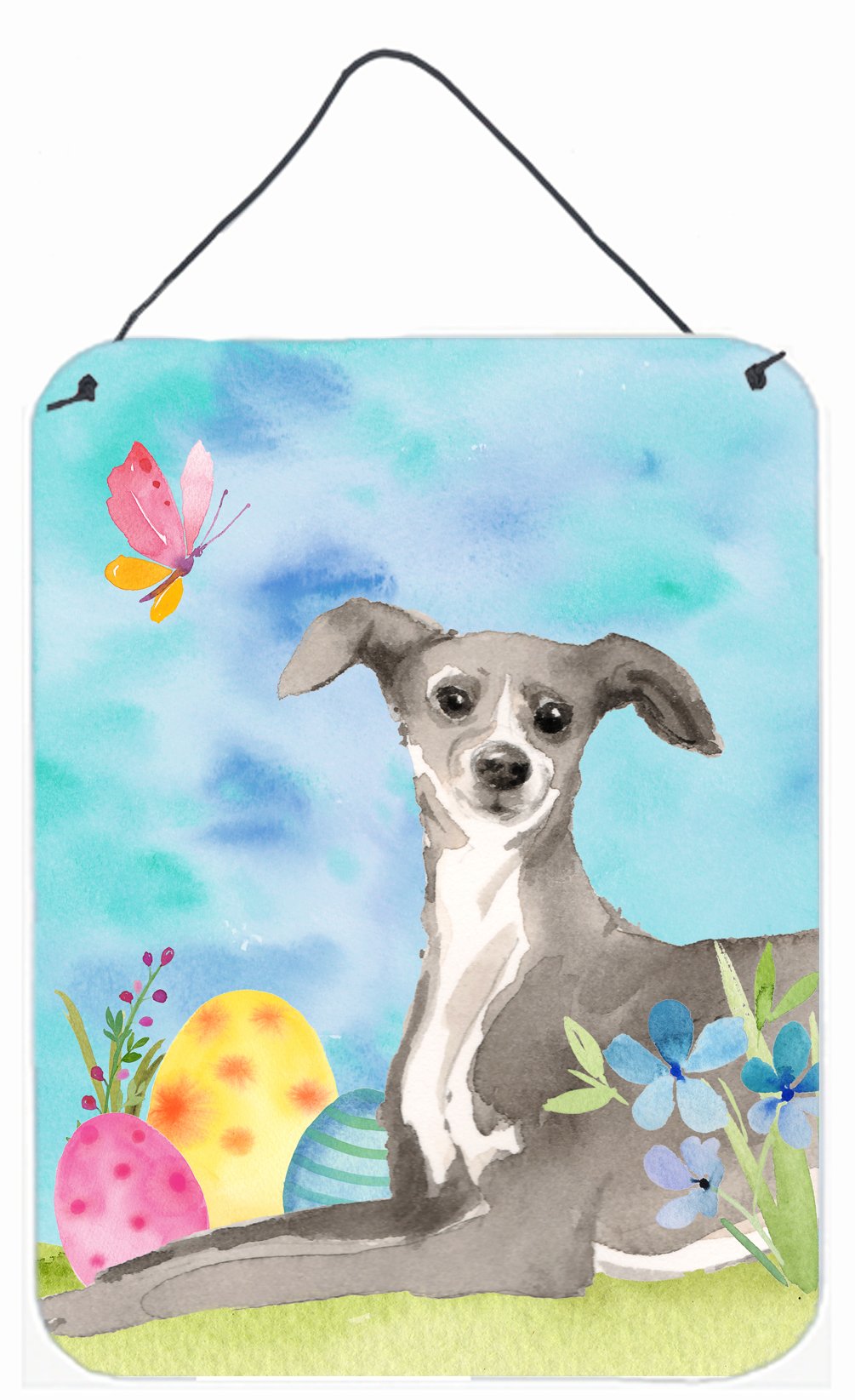 Italian Greyhound Easter Wall or Door Hanging Prints BB9631DS1216 by Caroline's Treasures
