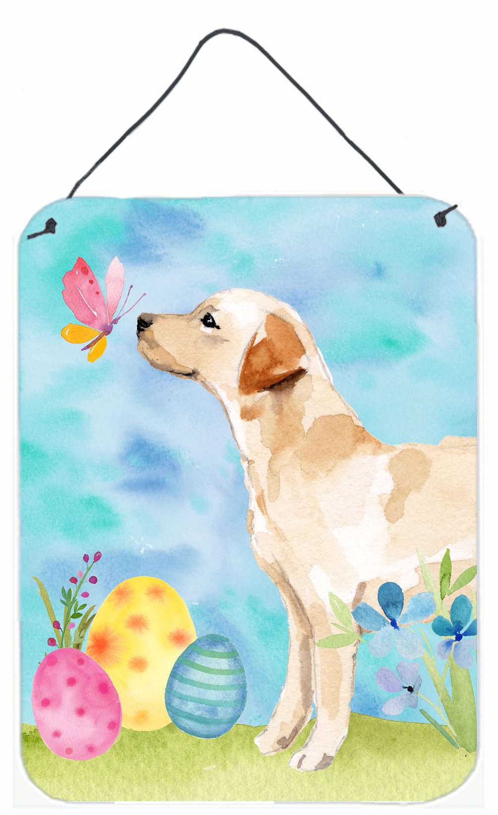 Yellow Labrador #2 Easter Wall or Door Hanging Prints BB9632DS1216 by Caroline&#39;s Treasures