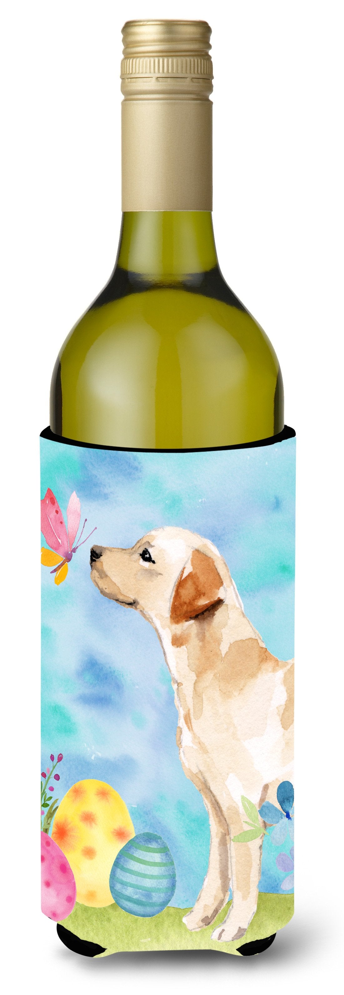 Yellow Labrador #2 Easter Wine Bottle Beverge Insulator Hugger BB9632LITERK by Caroline&#39;s Treasures