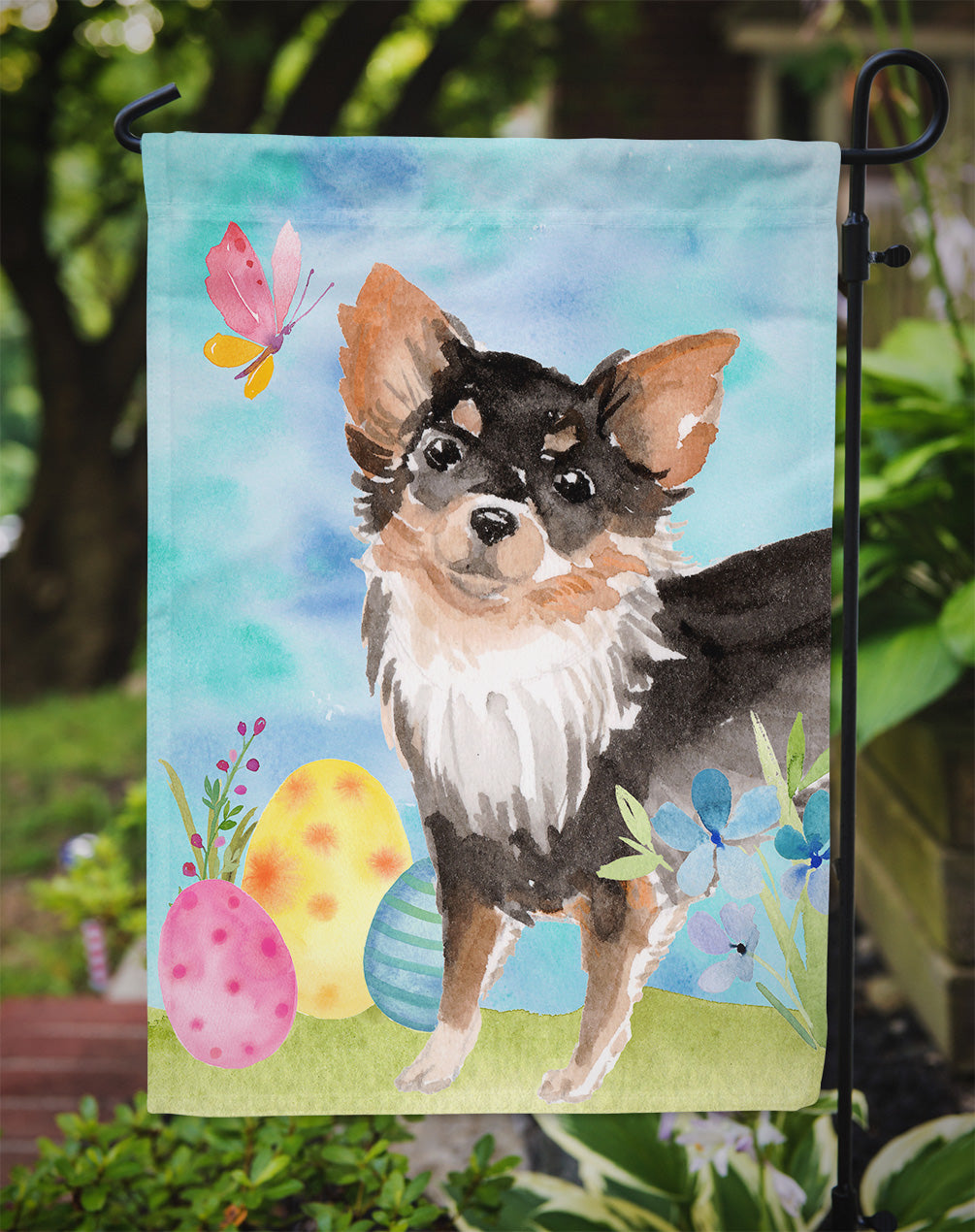 Long Haired Chihuahua Easter Flag Garden Size BB9633GF
