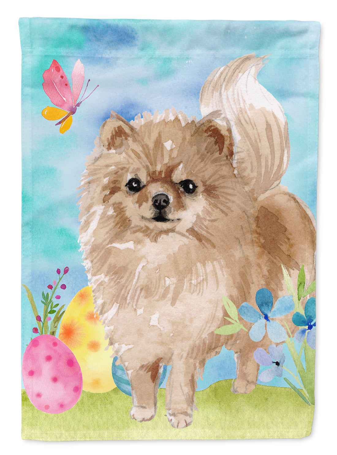 Pomeranian Easter Flag Canvas House Size BB9634CHF
