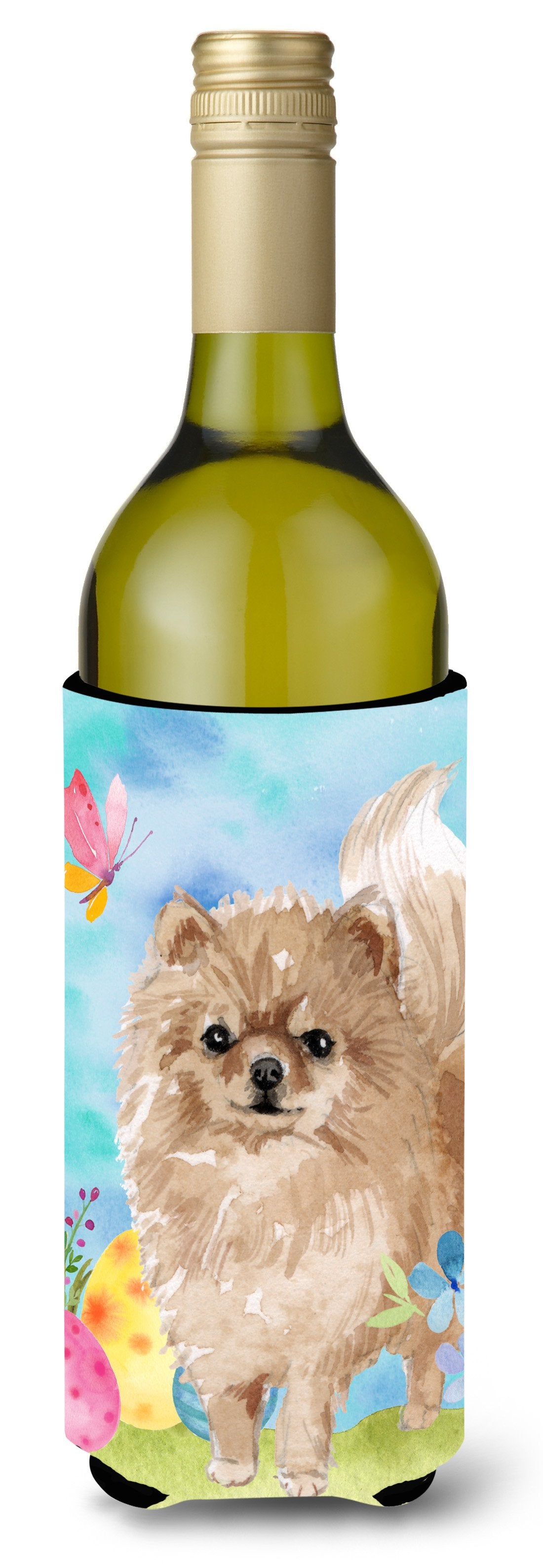 Pomeranian Easter Wine Bottle Beverge Insulator Hugger BB9634LITERK by Caroline&#39;s Treasures