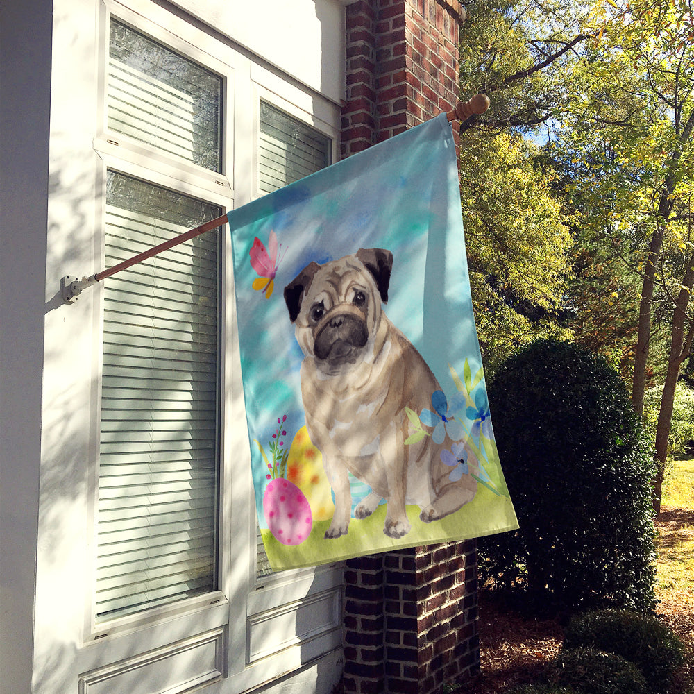Fawn Pug Easter Flag Canvas House Size BB9635CHF  the-store.com.