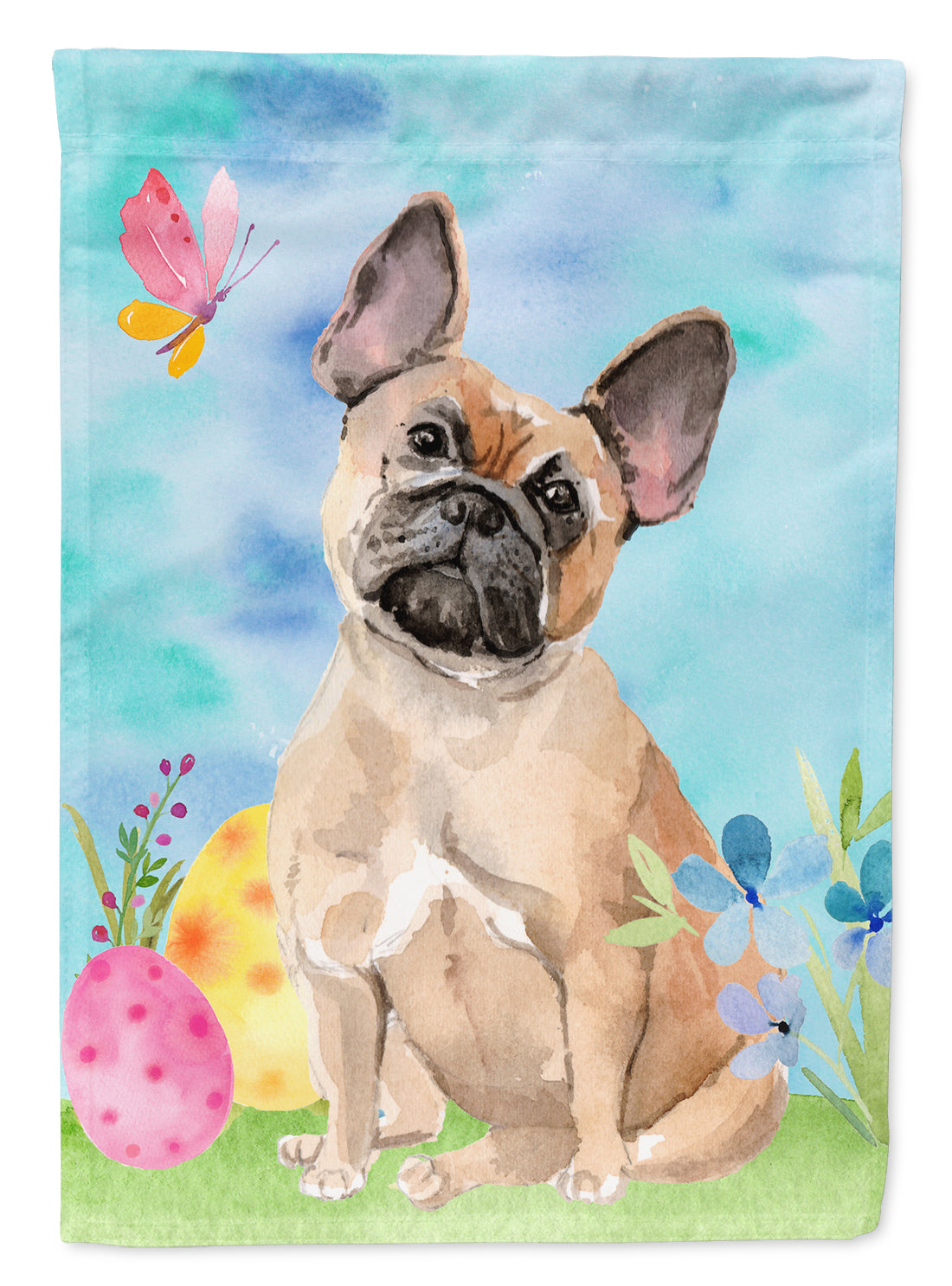 Fawn French Bulldog Easter Flag Canvas House Size BB9637CHF  the-store.com.