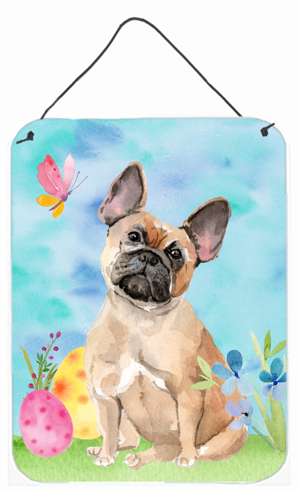 Fawn French Bulldog Easter Wall or Door Hanging Prints BB9637DS1216 by Caroline&#39;s Treasures