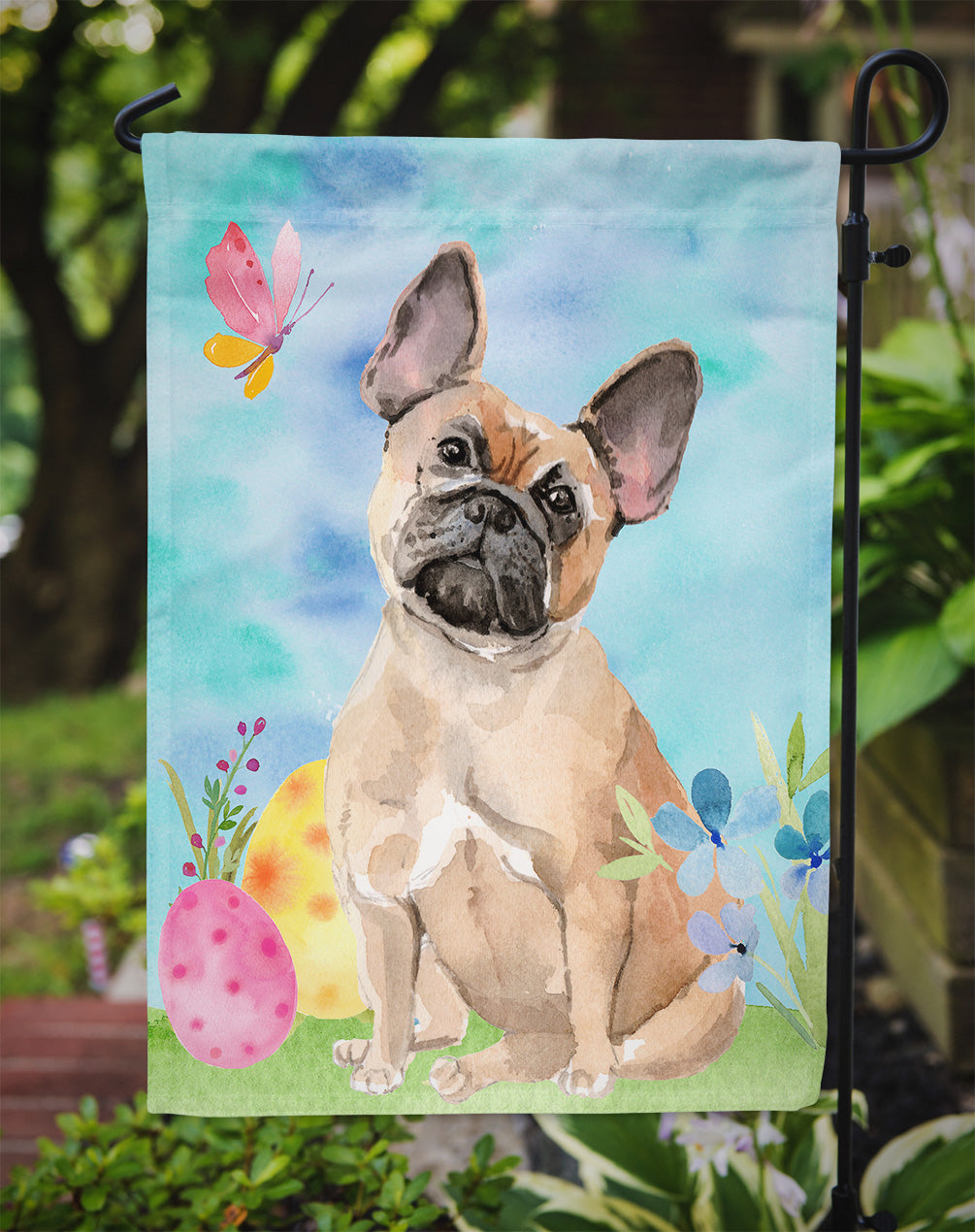 Fawn French Bulldog Easter Flag Garden Size BB9637GF  the-store.com.