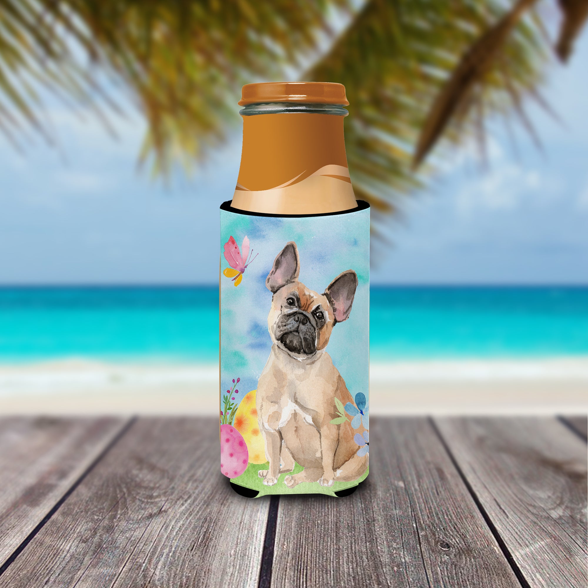 Fawn French Bulldog Easter  Ultra Hugger for slim cans BB9637MUK