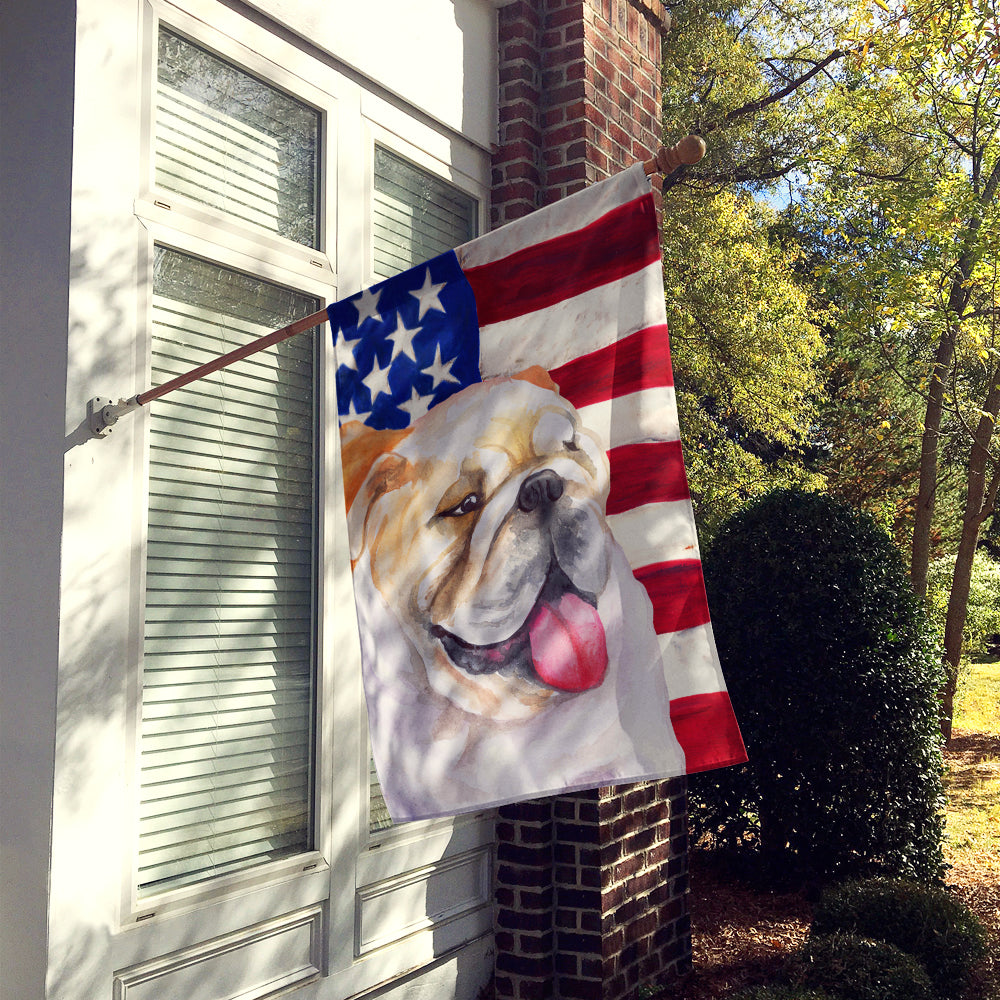 English Bulldog Patriotic Flag Canvas House Size BB9639CHF