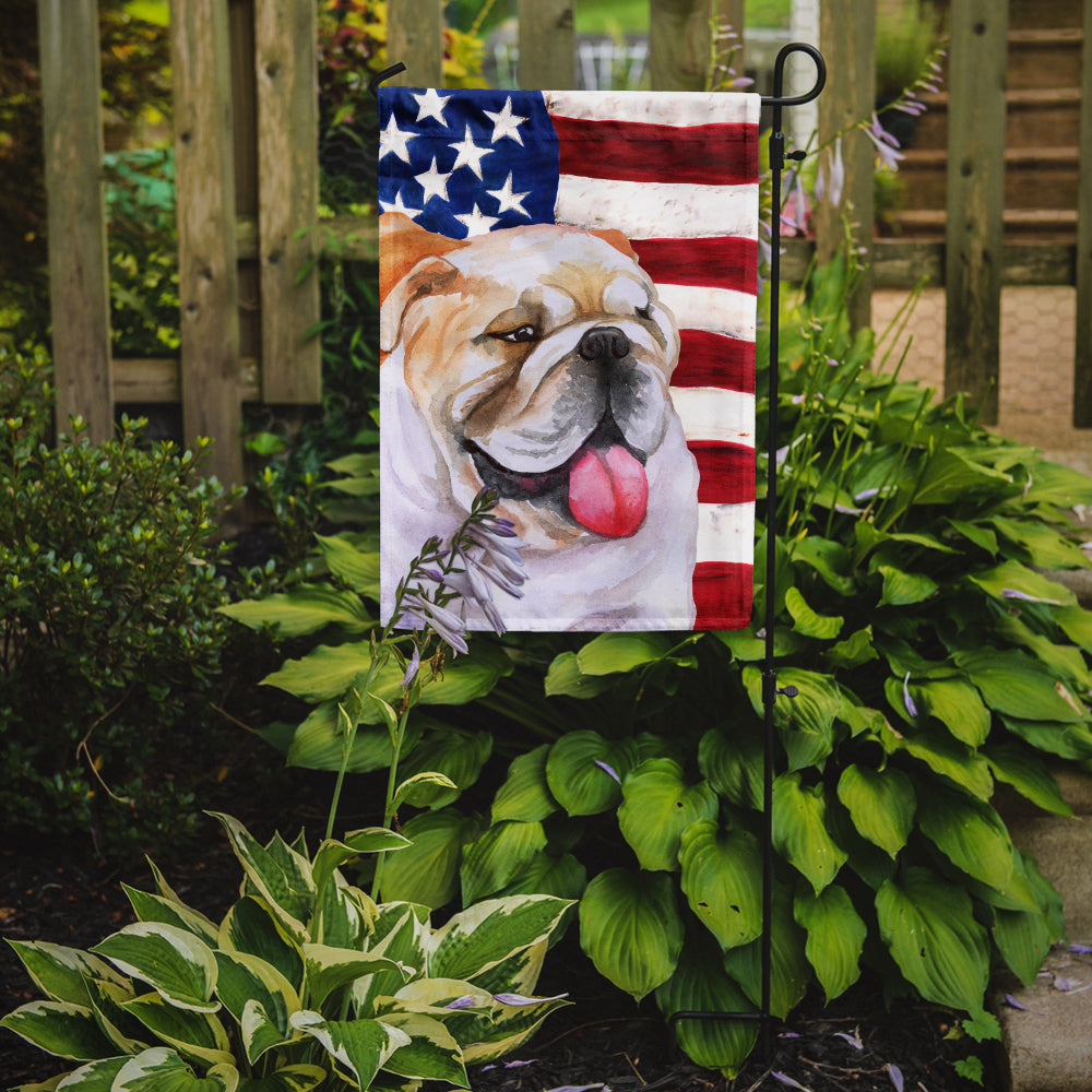 English Bulldog Patriotic Flag Garden Size BB9639GF