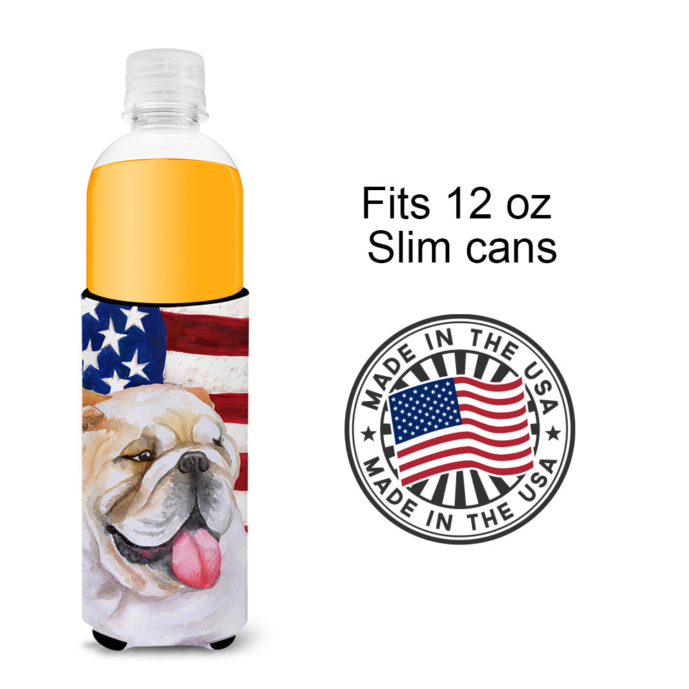 English Bulldog Patriotic  Ultra Hugger for slim cans BB9639MUK  the-store.com.