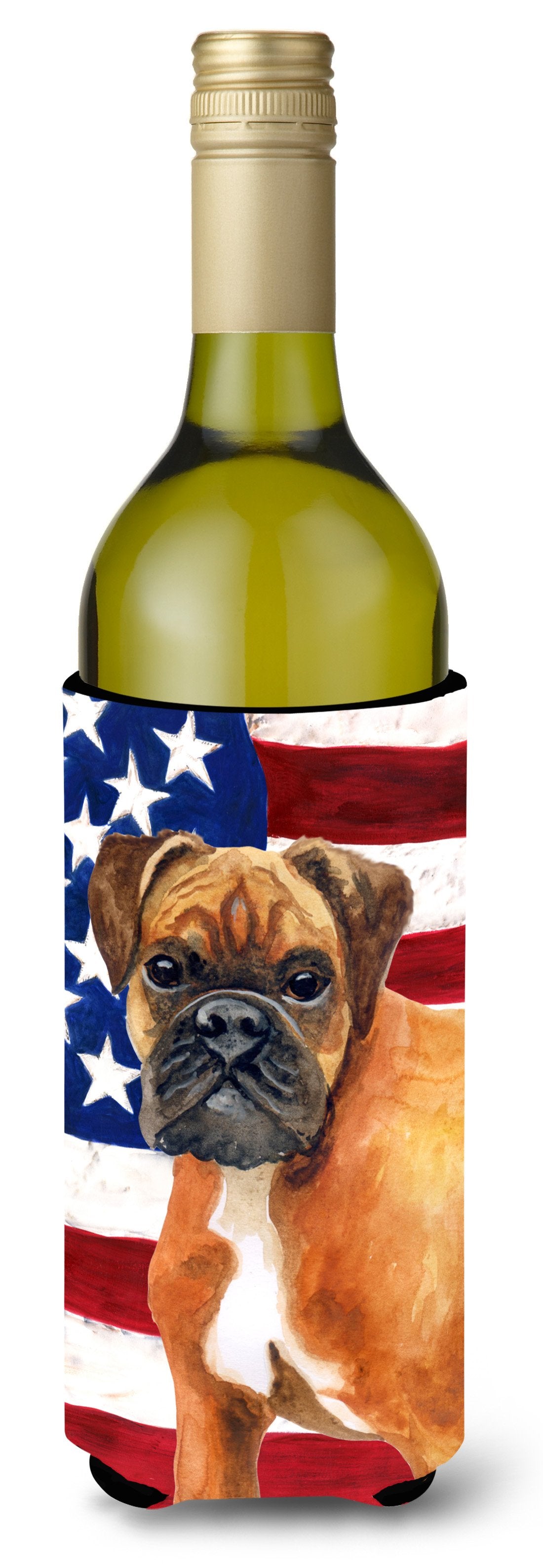 German Boxer Patriotic Wine Bottle Beverge Insulator Hugger BB9640LITERK by Caroline&#39;s Treasures