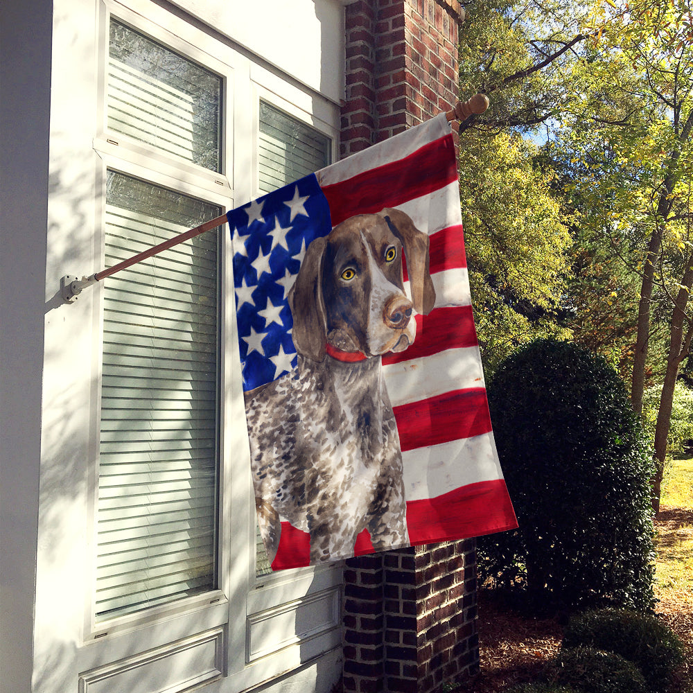German Shorthaired Pointer Patriotic Flag Canvas House Size BB9641CHF  the-store.com.