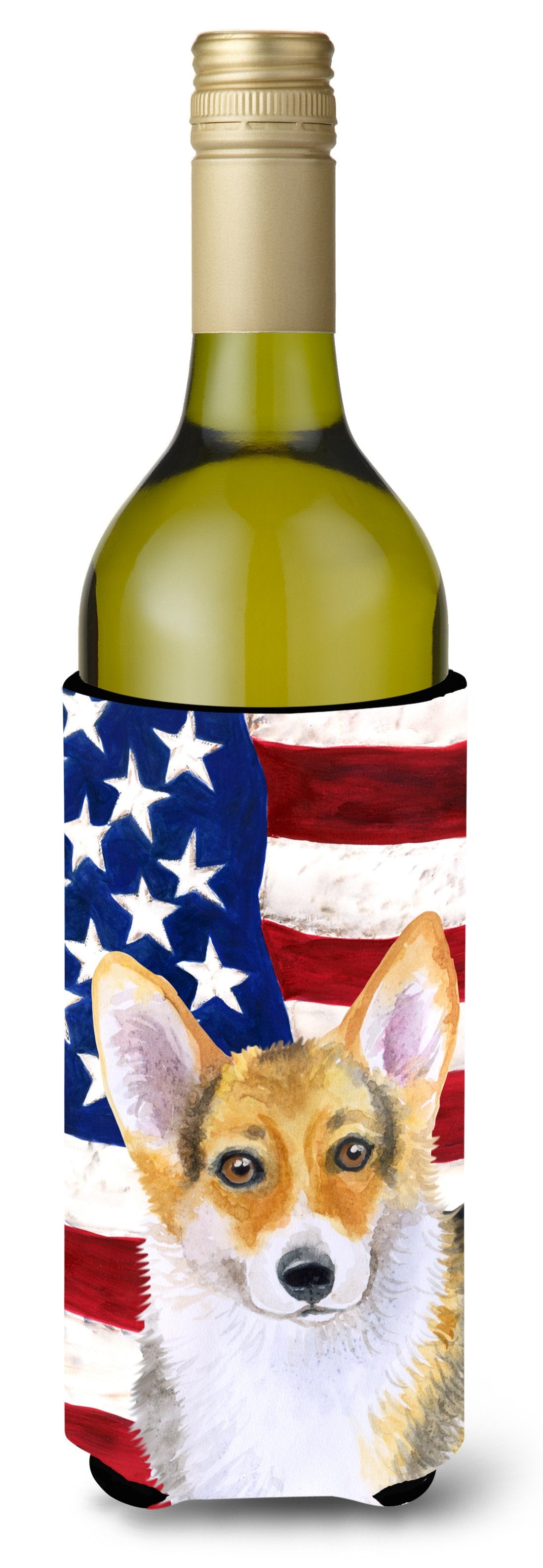 Pembroke Corgi Patriotic Wine Bottle Beverge Insulator Hugger BB9642LITERK by Caroline&#39;s Treasures