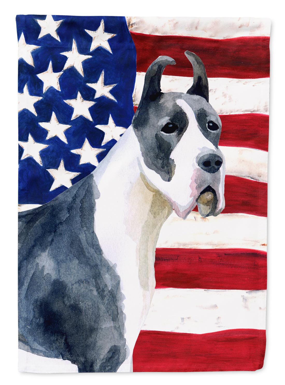 Harlequin Great Dane Patriotic Flag Canvas House Size BB9643CHF