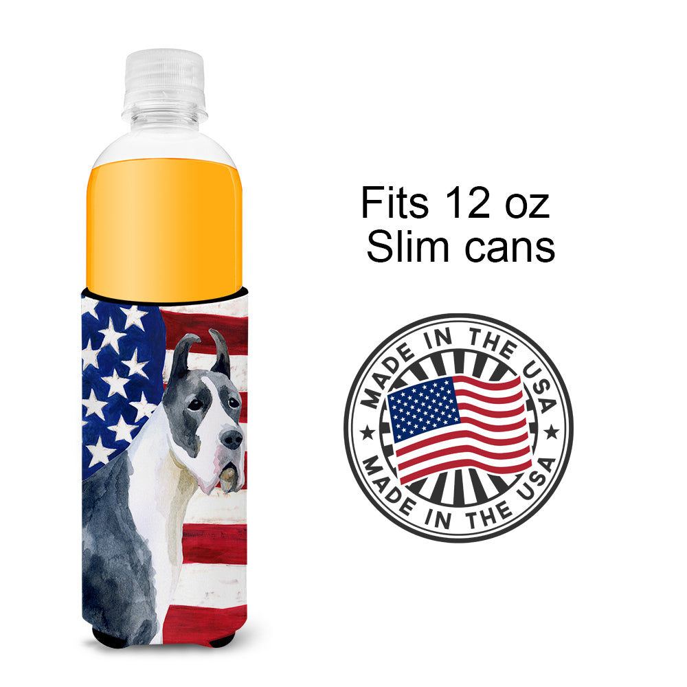 Harlequin Great Dane Patriotic  Ultra Hugger for slim cans BB9643MUK
