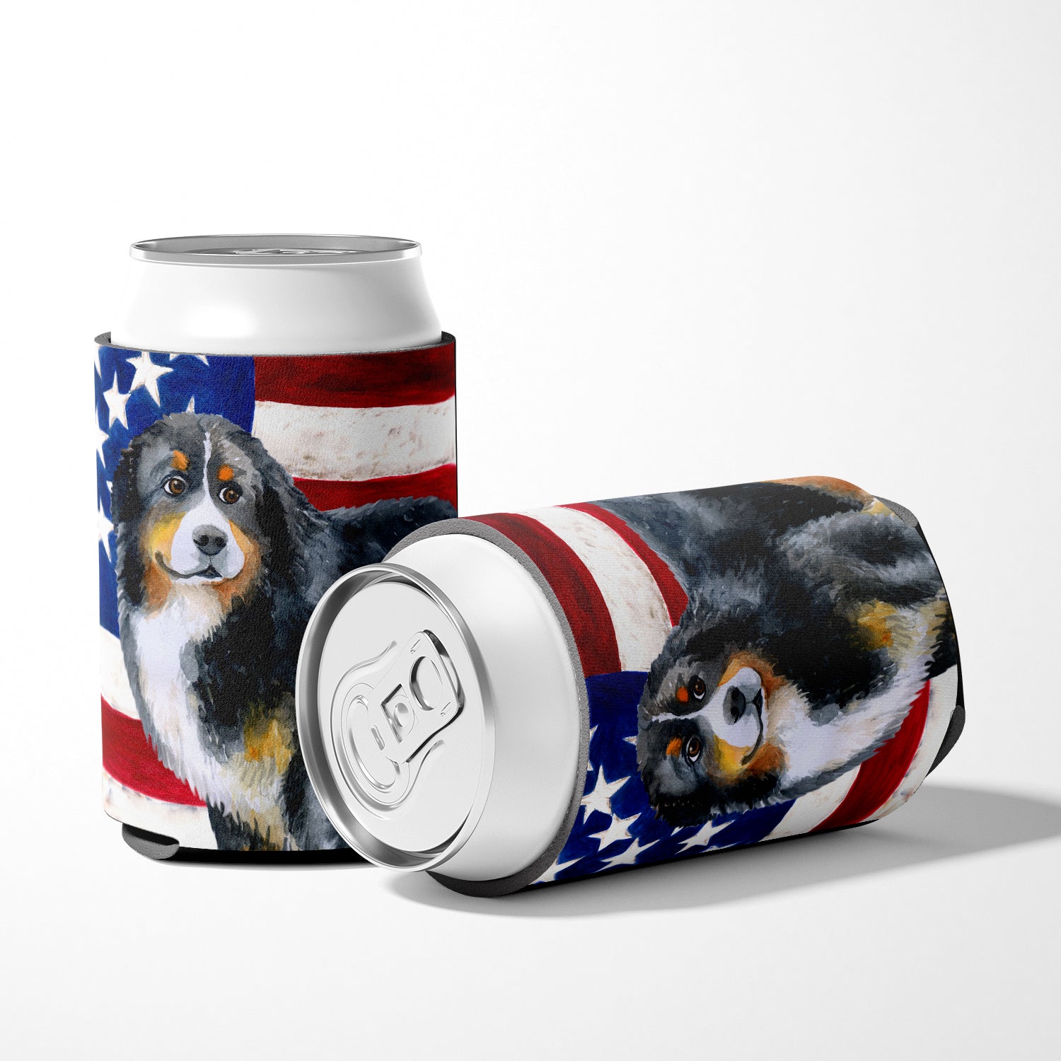 Bernese Mountain Dog Patriotic Can or Bottle Hugger BB9645CC  the-store.com.