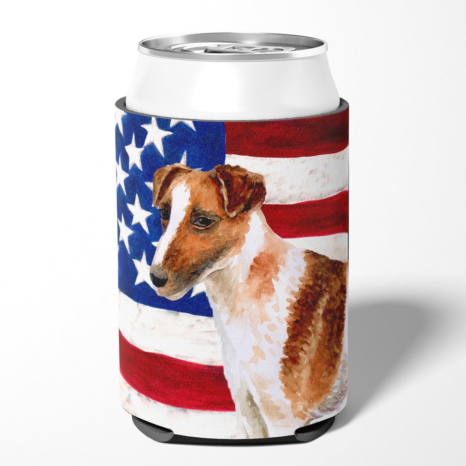 Smooth Fox Terrier Patriotic Can or Bottle Hugger BB9647CC  the-store.com.