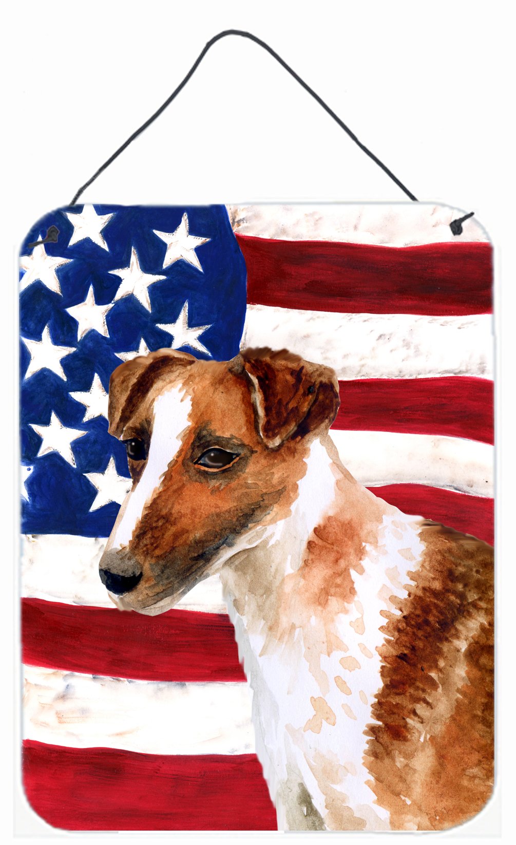 Smooth Fox Terrier Patriotic Wall or Door Hanging Prints BB9647DS1216 by Caroline&#39;s Treasures