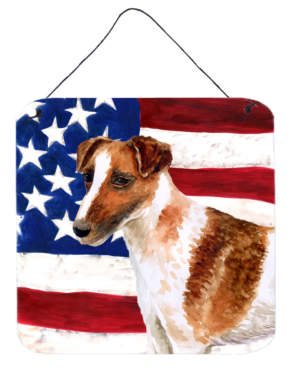Smooth Fox Terrier Patriotic Wall or Door Hanging Prints BB9647DS66 by Caroline's Treasures
