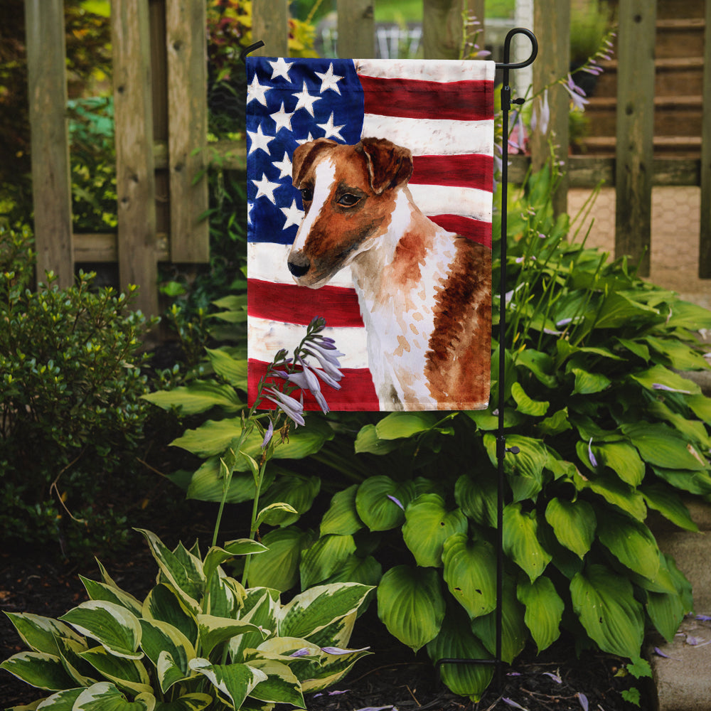 Smooth Fox Terrier Patriotic Flag Garden Size BB9647GF  the-store.com.