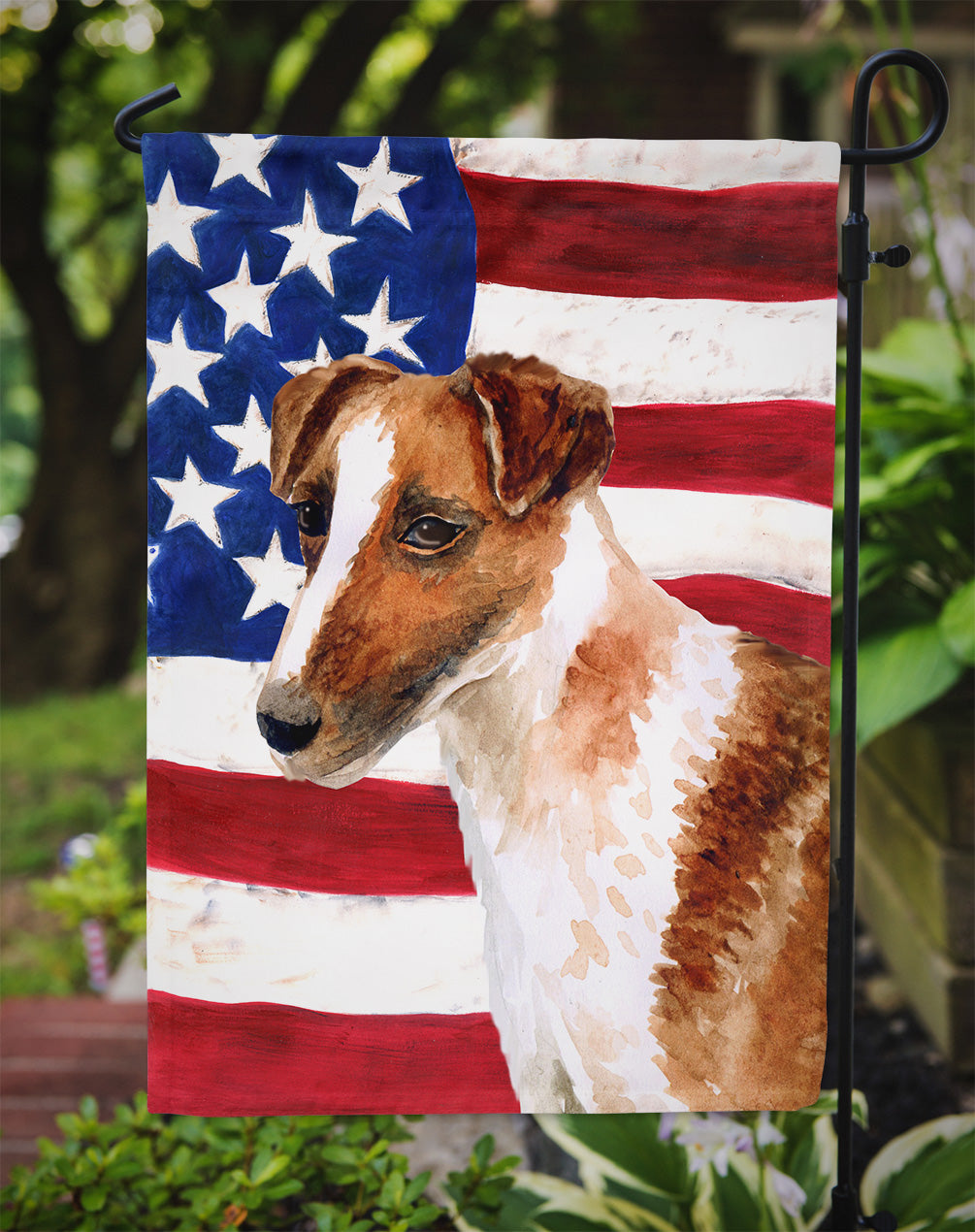 Smooth Fox Terrier Patriotic Flag Garden Size BB9647GF