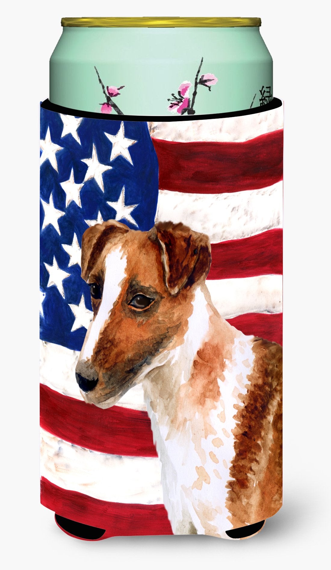 Smooth Fox Terrier Patriotic Tall Boy Beverage Insulator Hugger BB9647TBC by Caroline&#39;s Treasures