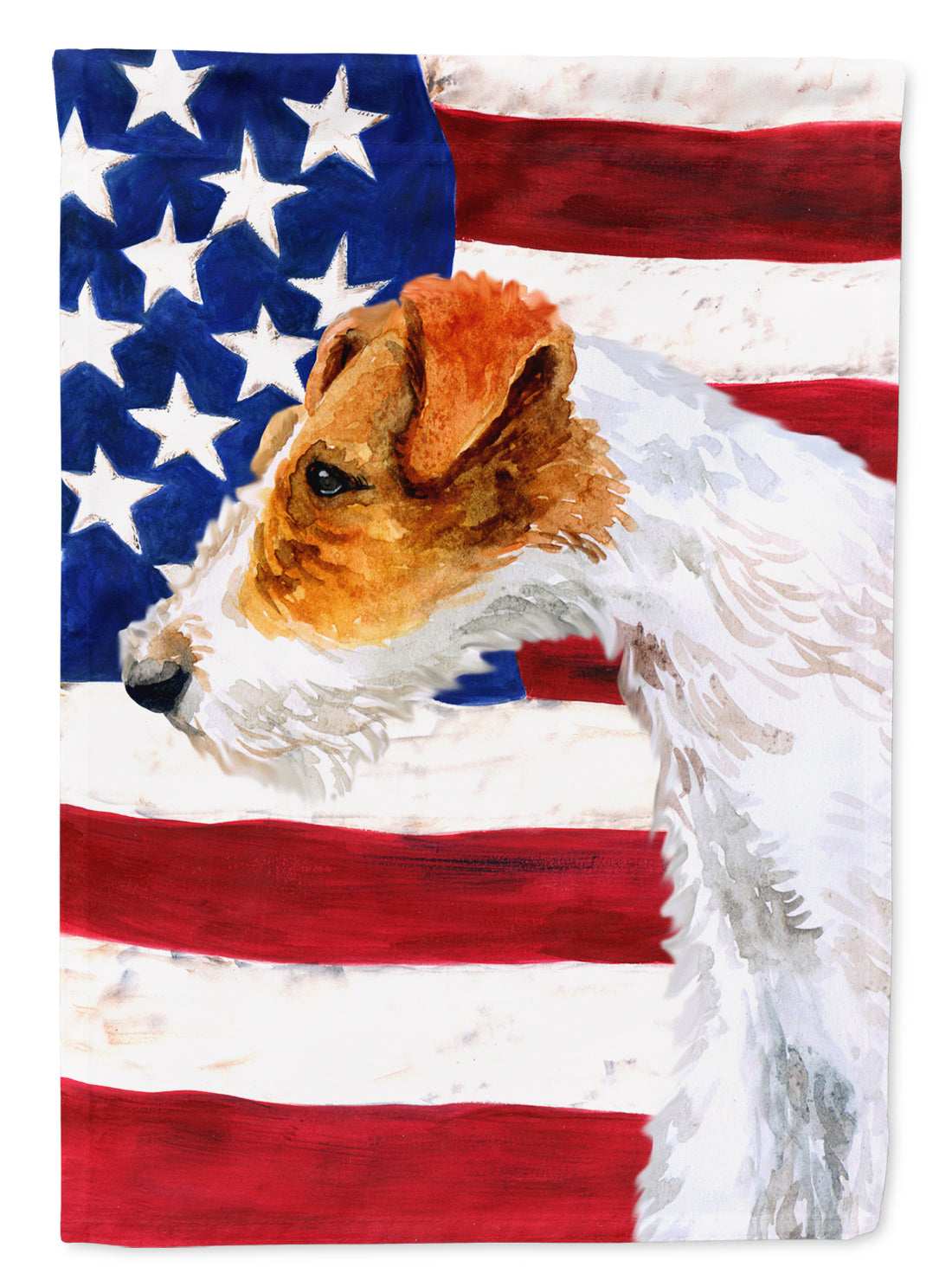 Fox Terrier Patriotic Flag Canvas House Size BB9650CHF  the-store.com.