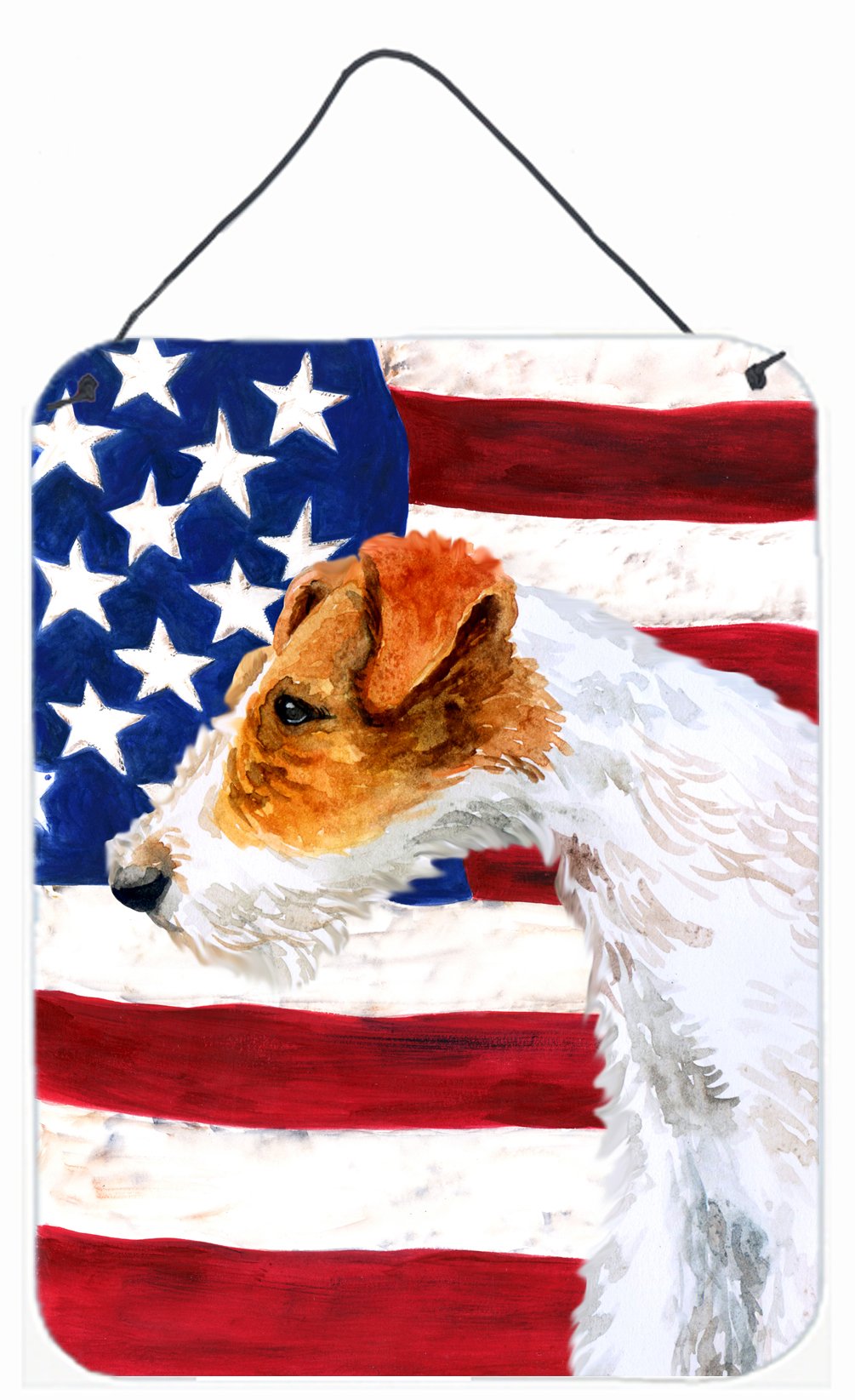 Fox Terrier Patriotic Wall or Door Hanging Prints BB9650DS1216 by Caroline's Treasures